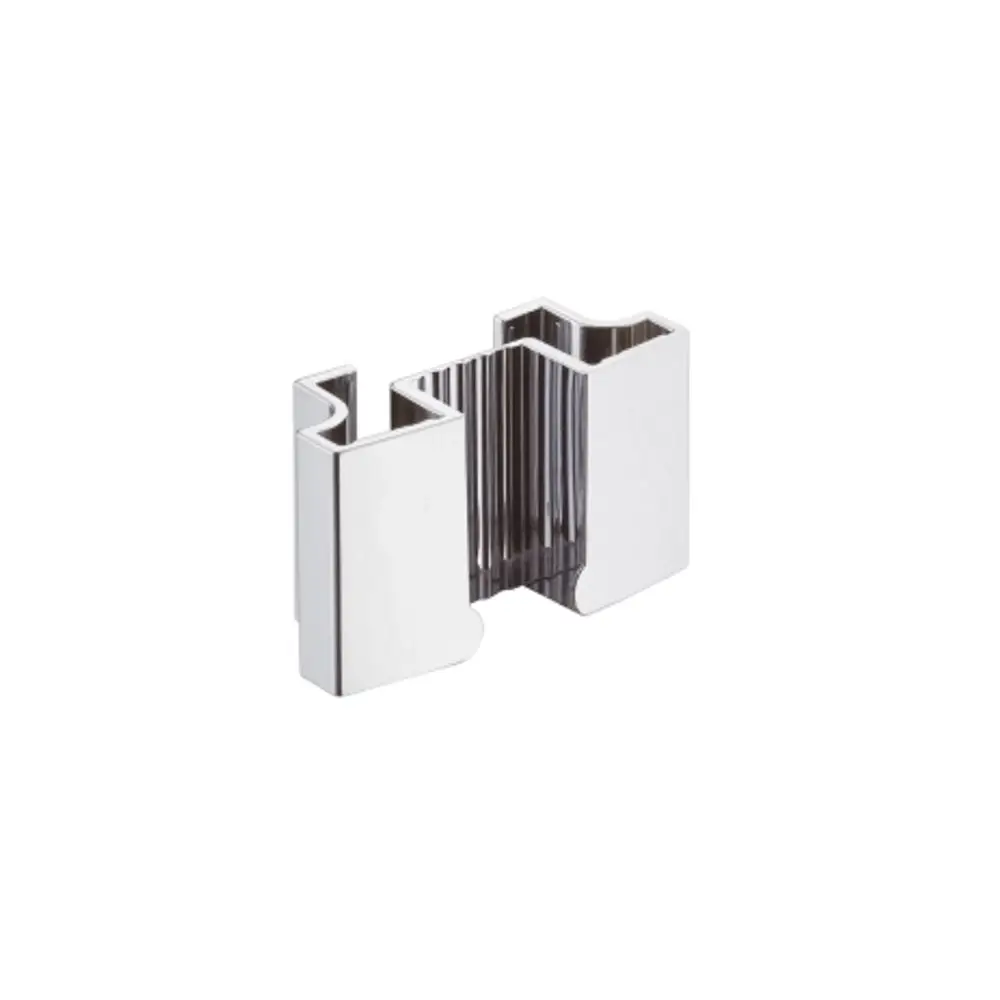Hansgrohe Wandstangen-Abschlussset in chrom, bestehend aus zwei Teilen mit geriffelter Oberfläche zur sicheren Befestigung an der Wand.
